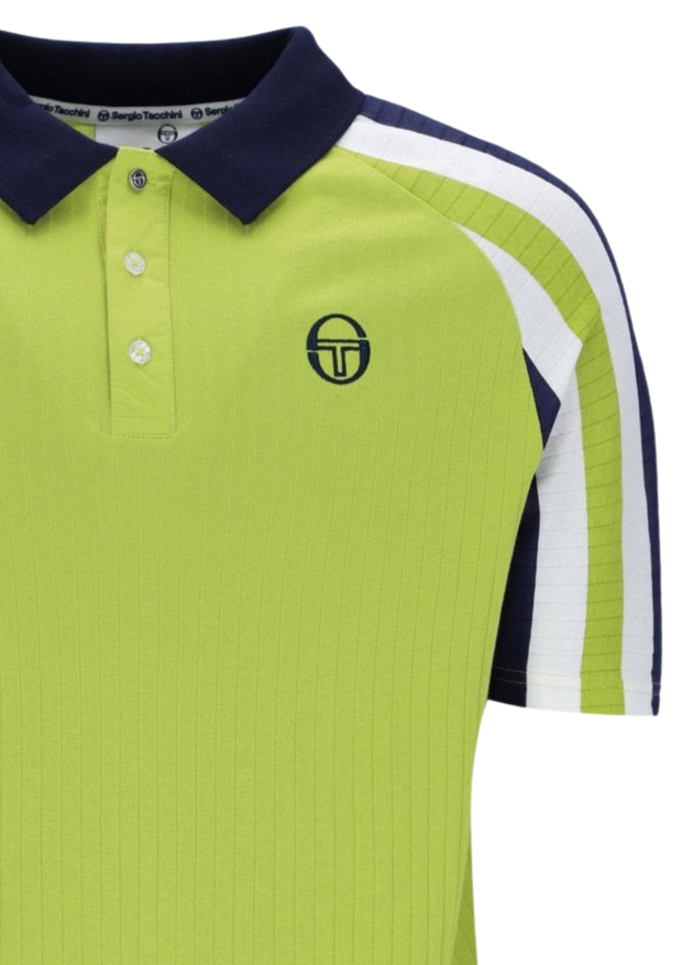 Sergio Tacchini New Blow Polo in Dark Citron / Maritime Blue / Gardenia