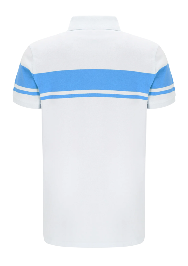 Sergio Tacchini Young Line Polo in Gardenia / Azure Blue