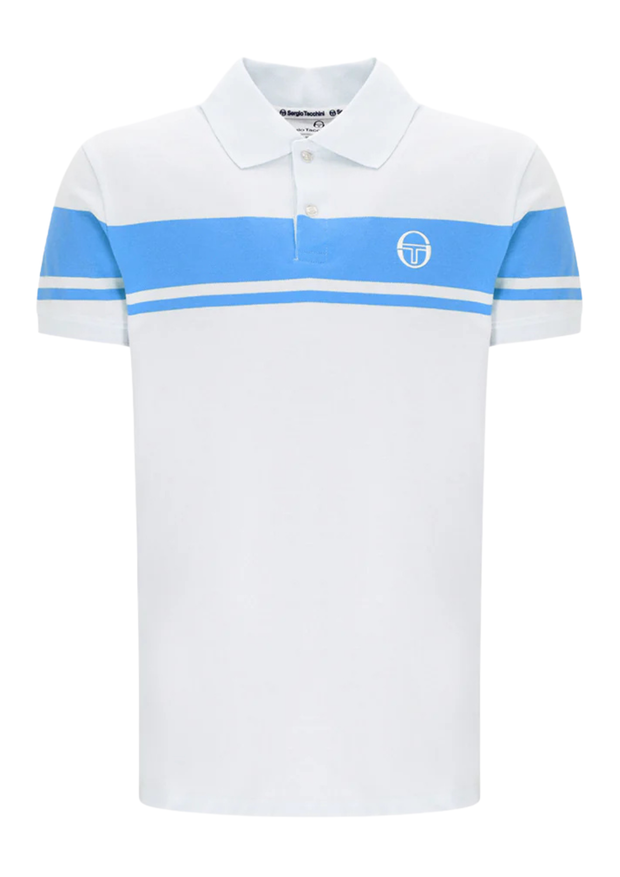 Sergio Tacchini Young Line Polo in Gardenia / Azure Blue