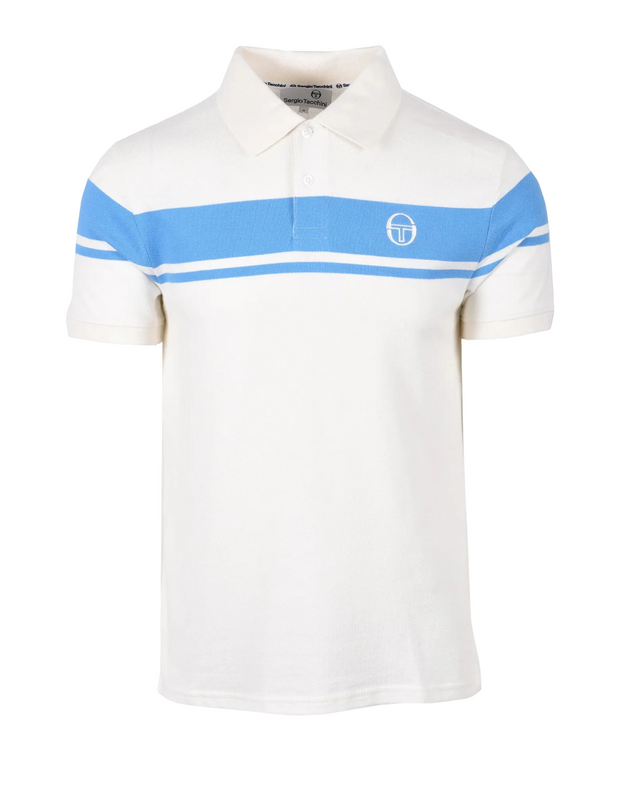Sergio Tacchini Young Line Polo in Gardenia / Azure Blue
