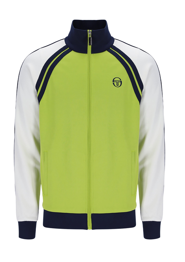 Sergio Tacchini Ghilbli Track Top in Dark Citron / Gardenia / Maritime Blue