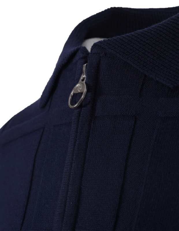 Sergio Tacchini Lorenzo Zip Polo in Maritime Blue