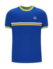 Sergio Tacchini Supermac T-Shirt in Nautical Blue / Dark Citron / Daffodill