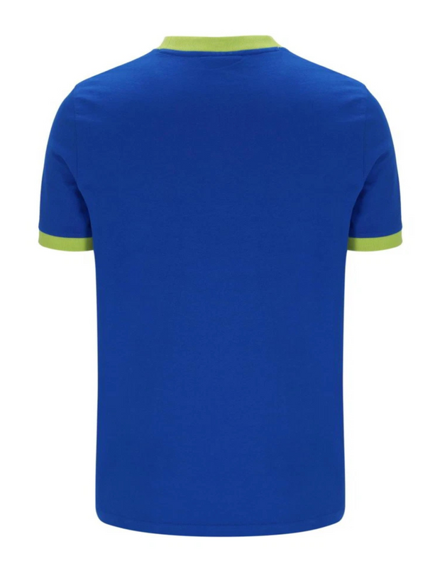 Sergio Tacchini Supermac T-Shirt in Nautical Blue / Dark Citron / Daffodill