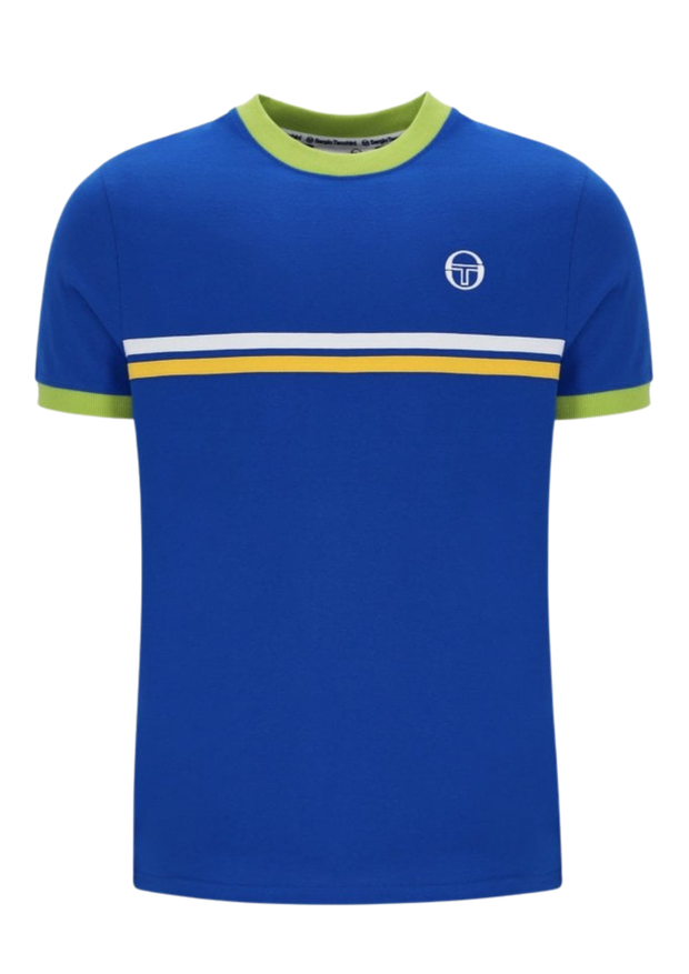Sergio Tacchini Supermac T-Shirt in Nautical Blue / Citron / Daffodill