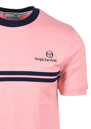 Sergio Tacchini Supermac T-Shirt in Quartz Pink / Maritime Blue