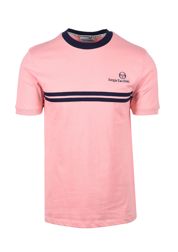 Sergio Tacchini Supermac T-Shirt in Quartz Pink / Maritime Blue