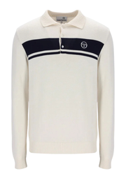Sergio Tacchini Damarindo Knitted Polo in Gardenia / Maritime Blue