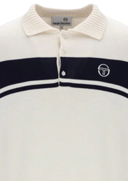 Sergio Tacchini Damarindo Knitted Polo in Gardenia / Maritime Blue
