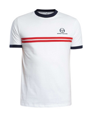 Sergio Tacchini Super MK2 T-Shirt in White / Adrenaline Rush