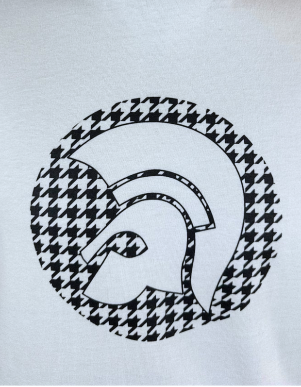 Trojan 8989 Houndstooth Logo T-Shirt in White