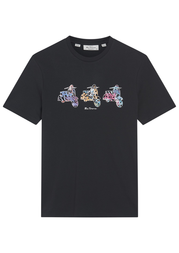 Ben Sherman Scooter Spray T-Shirt in Black