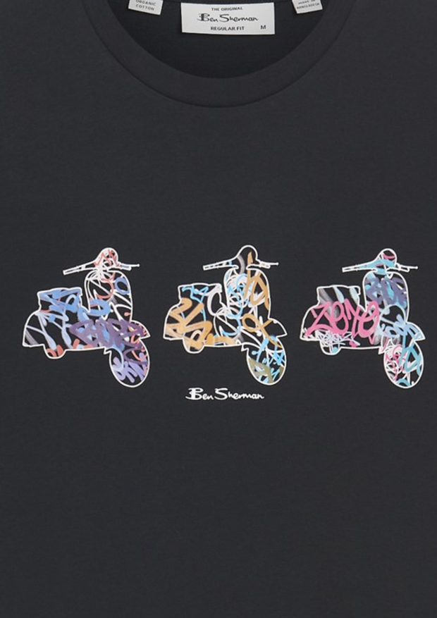 Ben Sherman Scooter Spray T-Shirt in Black