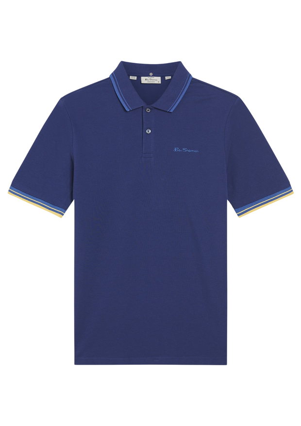 Ben Sherman Signature Pique Polo in Persian Blue