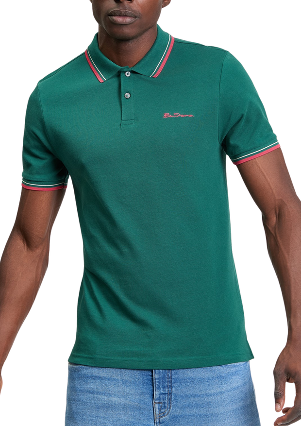 Ben Sherman Signature Pique Polo in Dark Green