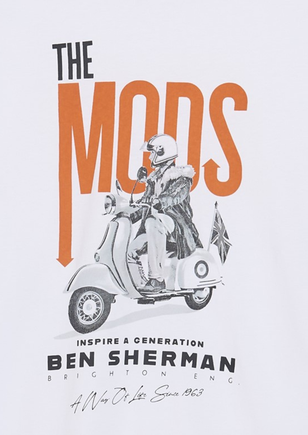 Ben Sherman Mods Poster T-Shirt in White