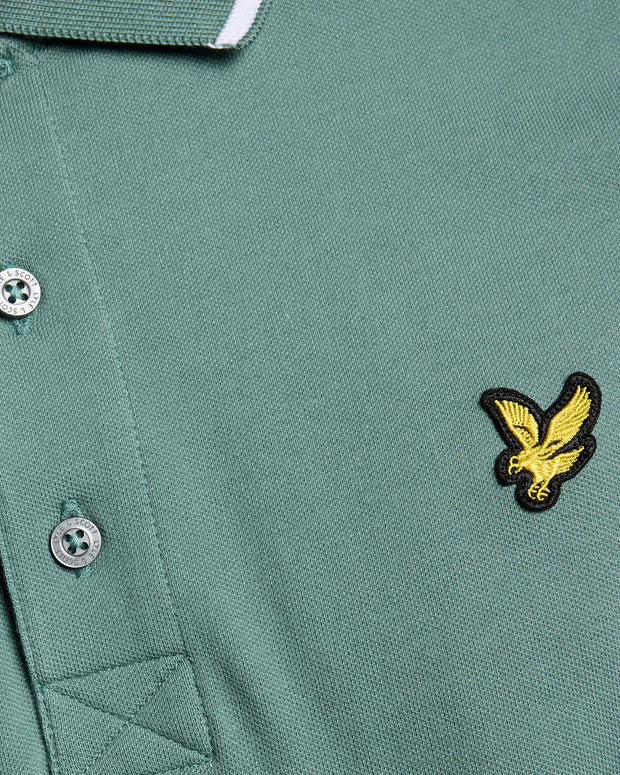 Lyle & Scott Tipped Polo in Agave Green / White