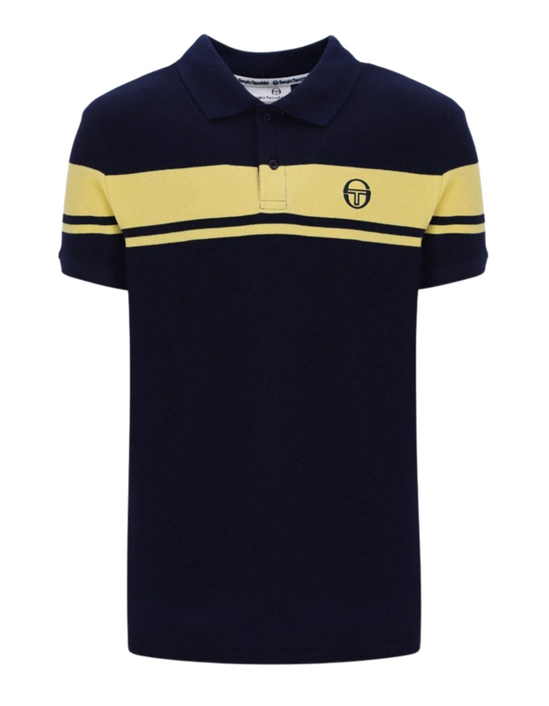 Sergio Tacchini Young Line Polo in Maritime Blue/Lemon Drop