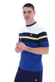 Fila Pedro Colour Blocked T-Shirt. Bright Blue