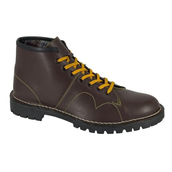 Grafters Unisex Leather Monkey Boots. Wine